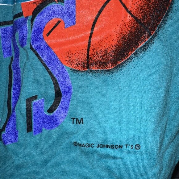 Vintage Charlotte Hornets T Shirt L Magic Johnson Ts Made In USA - Picture 3 of 13